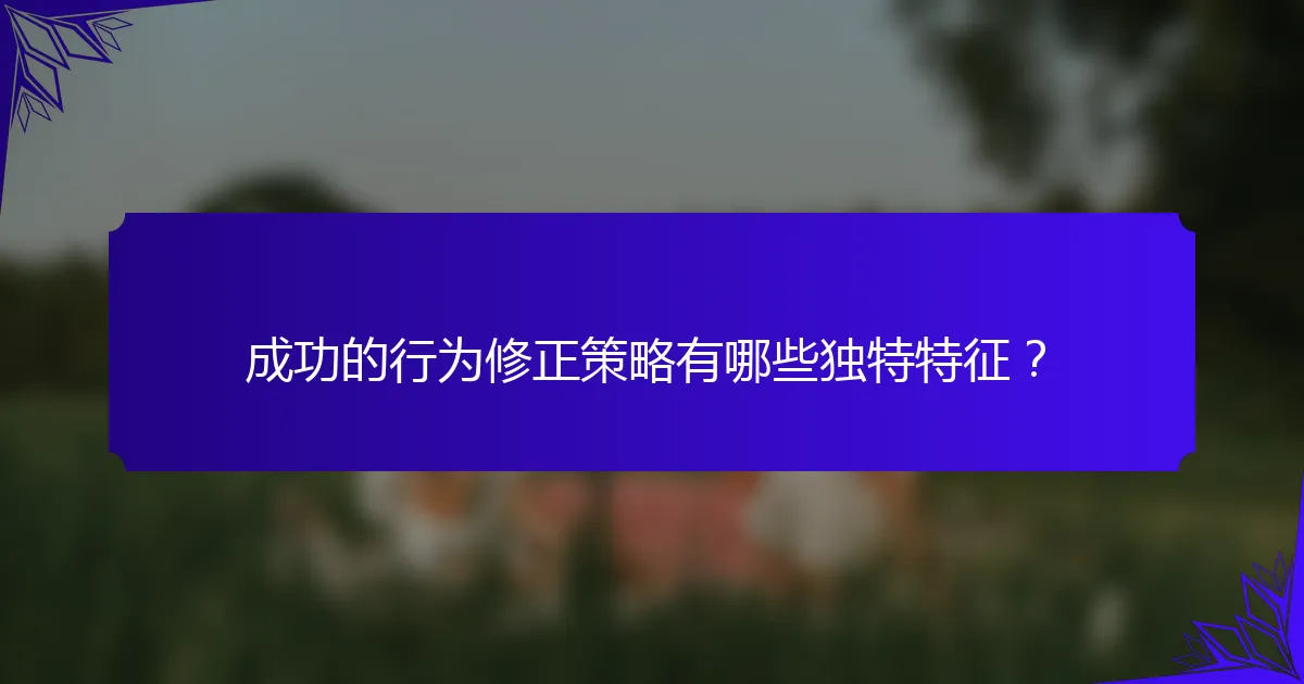 成功的行为修正策略有哪些独特特征？