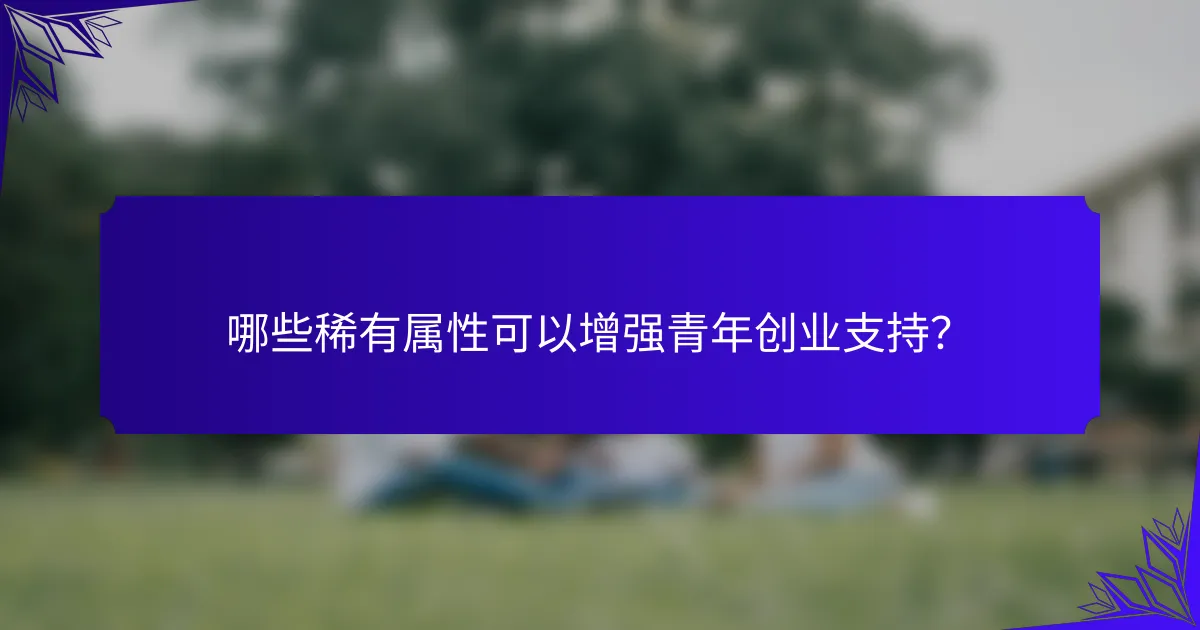 哪些稀有属性可以增强青年创业支持?