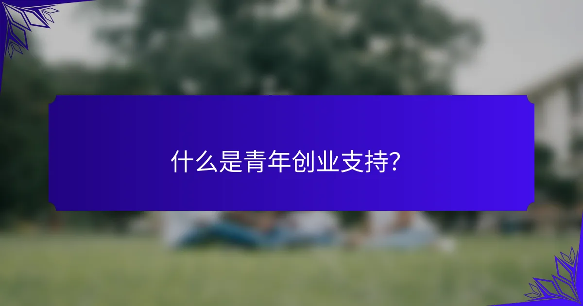 什么是青年创业支持?