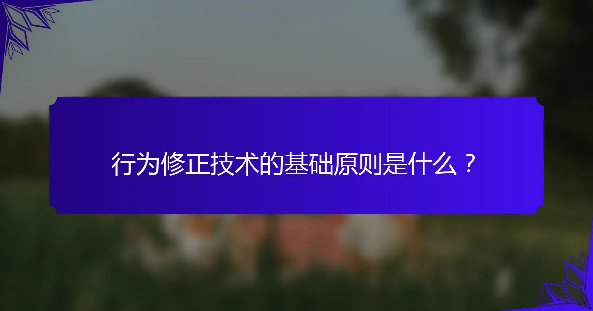行为修正技术的基础原则是什么？