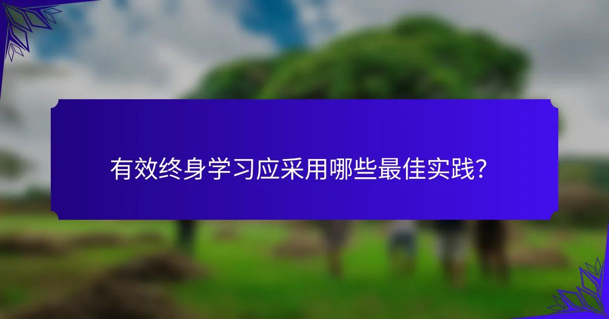 有效终身学习应采用哪些最佳实践？